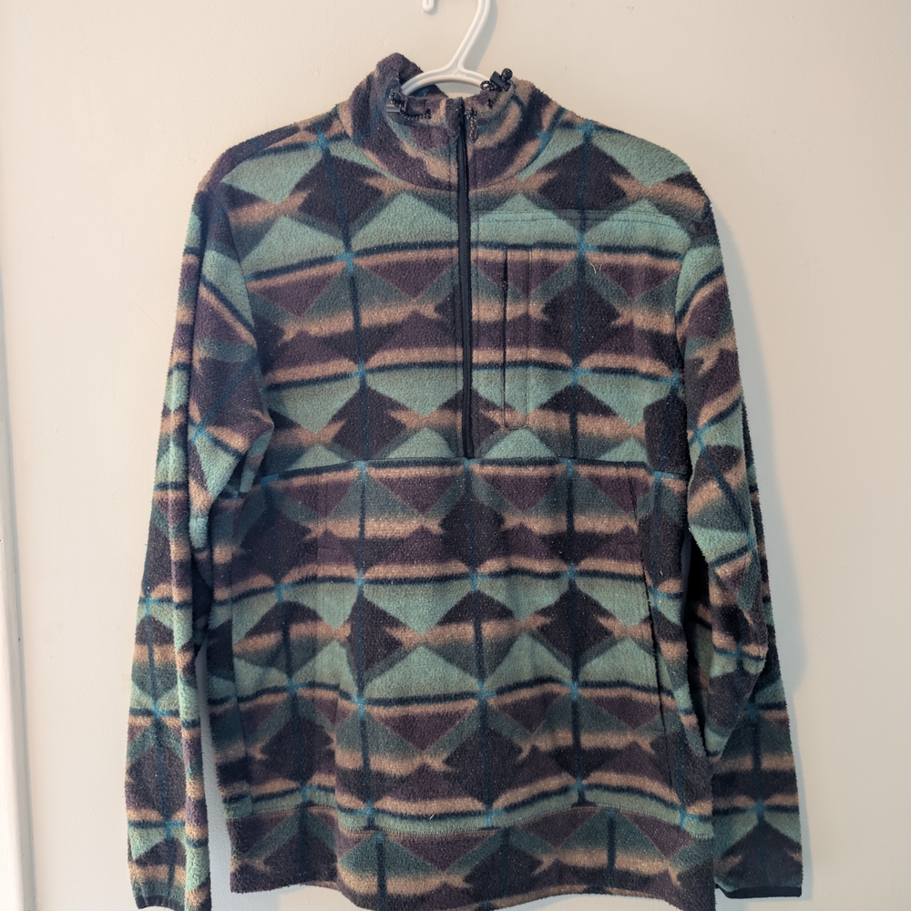 Billabong Men's Zip Up Sweater with Geometric Design